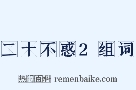 二十不惑2组词是什么意思的图片